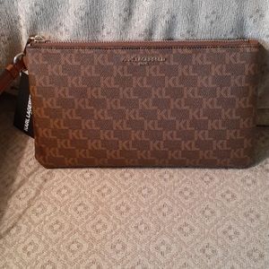 Karl Lagerfeld Monogram Clutch with Wrist Strap (1)